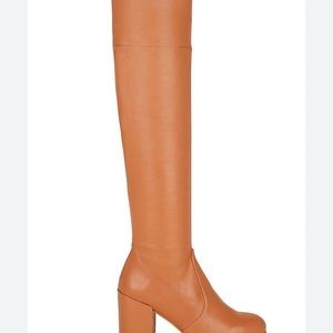 Stuart Weitzman Tieland Over the Knee Boots in Toffee Nappa